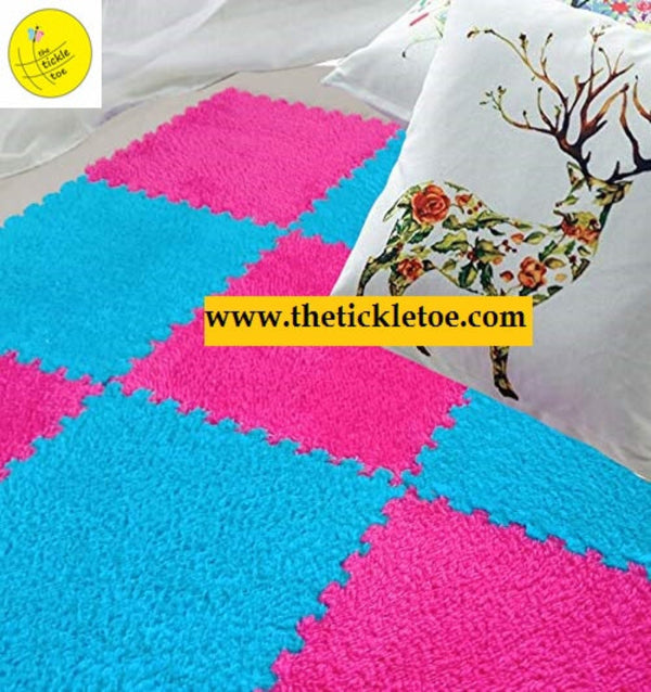 Soft Fur EVA Mats 10 pcs Rose Pink & Blue