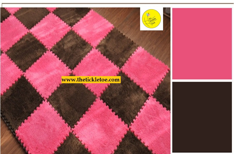 Soft Fur EVA Mats 10 pcs Rose & Coffee