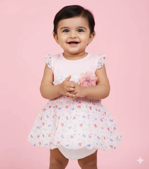 Pink Chiffon Party Dress 6-12 Months