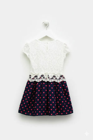 White Polka Chiffon Dress 2-3 Years