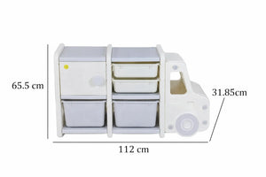 Storage Rack with Plastic Baskets