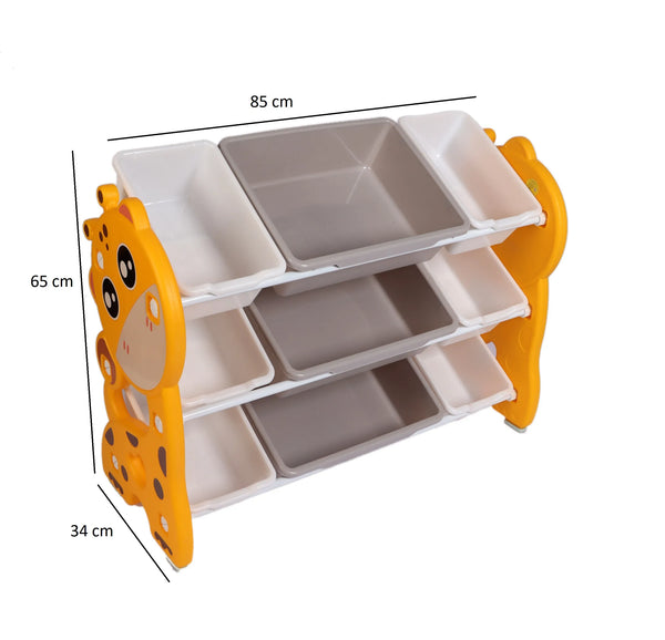 Storage Rack with Plastic Baskets