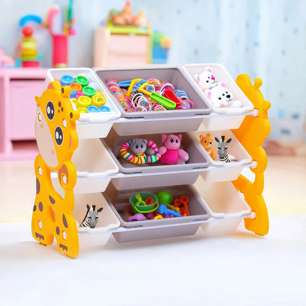 Storage Rack with Plastic Baskets