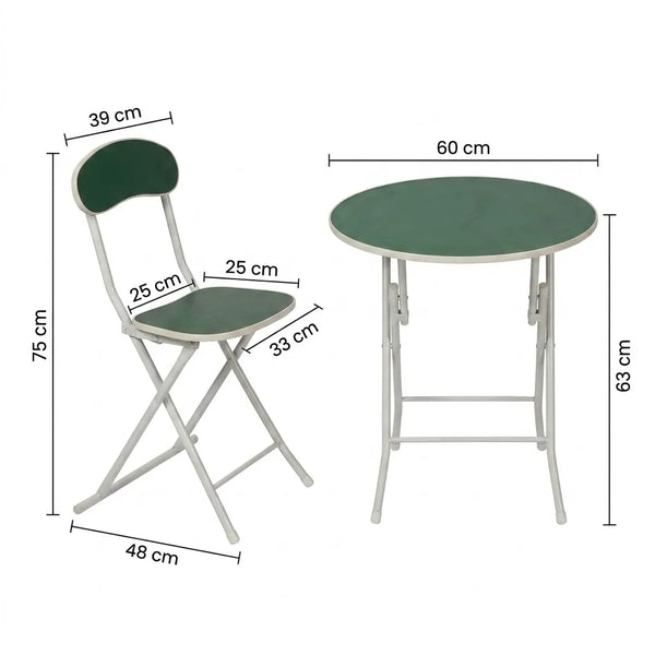 Round Foldable Desk & Chair Set