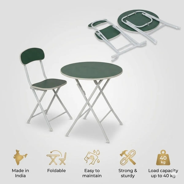 Round Foldable Desk & Chair Set