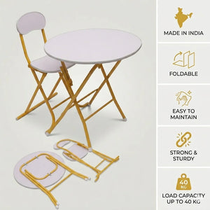Round Foldable Desk & Chair Set