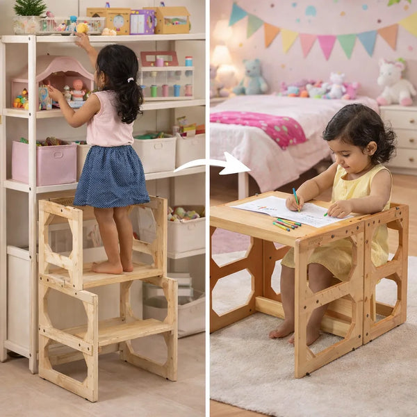 Convertible Kids Table Chair & Step Ladder (3-8 Yrs)