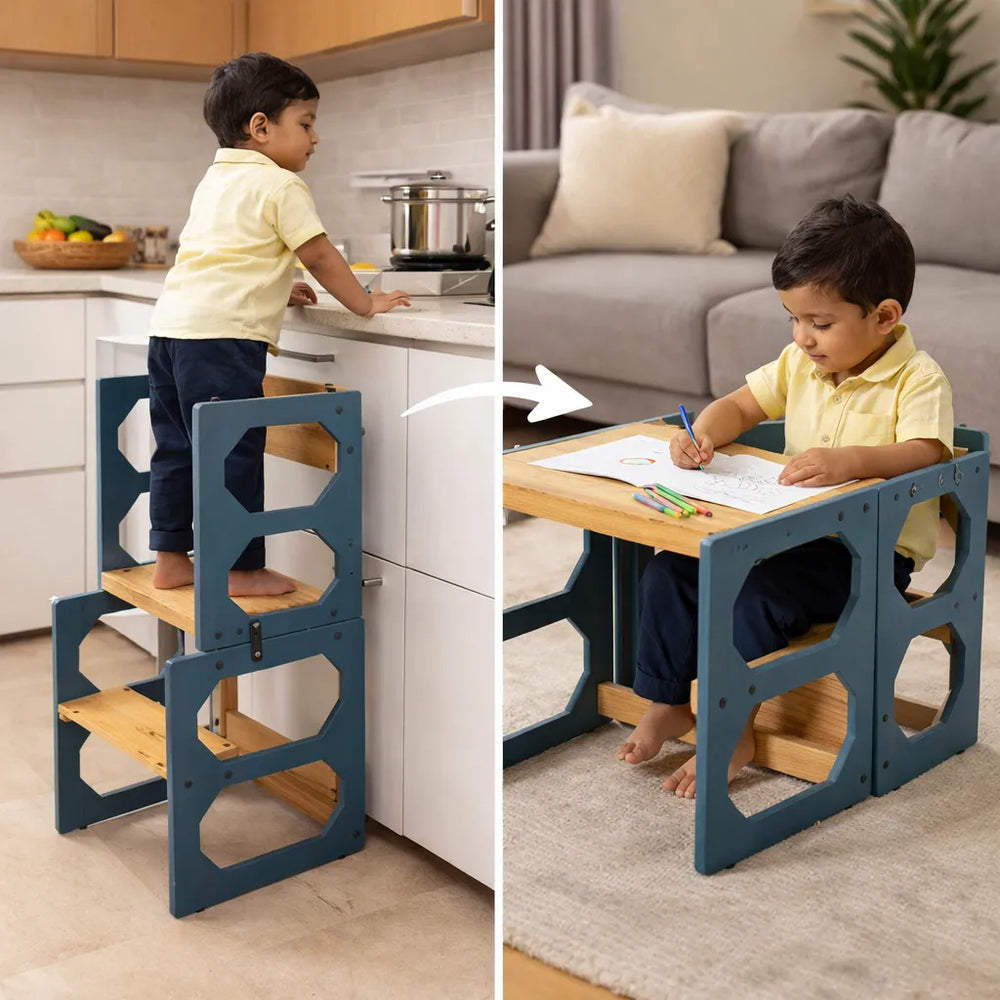 Convertible Kids Table Chair & Step Ladder (3-8 Yrs)