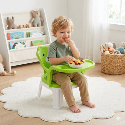 Kids Chair With Cushion Seat Green