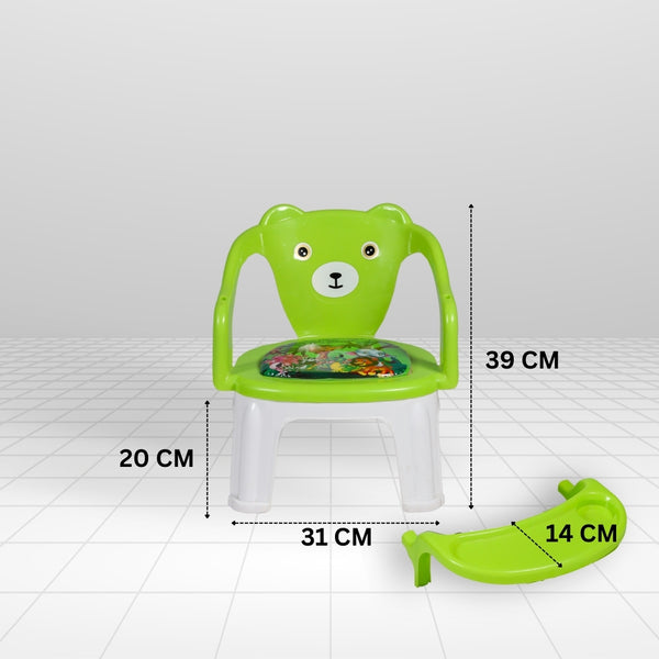 Kids Chair With Cushion Seat Green