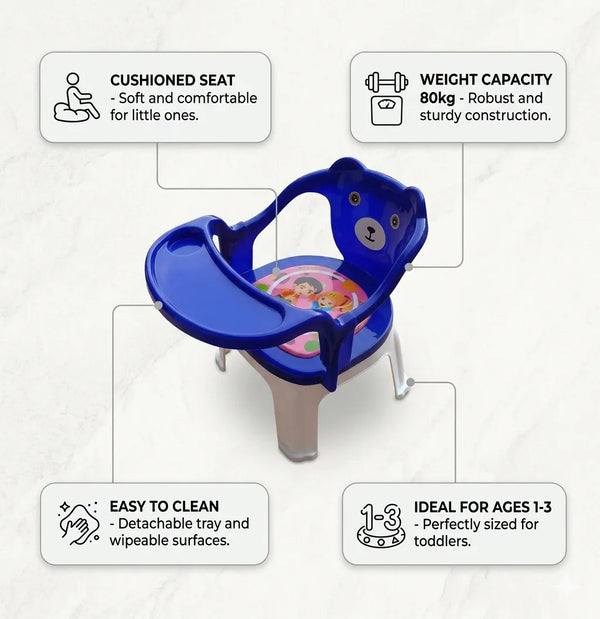 Kids Chair With Cushion Seat Green