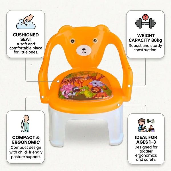 Kids Chair With Cushion Seat Green