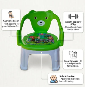 Kids Chair With Cushion Seat Green
