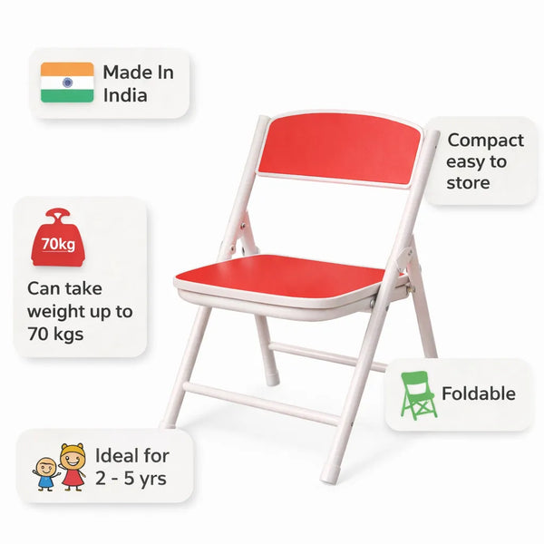 Foldable Chair for Kids Orange Red