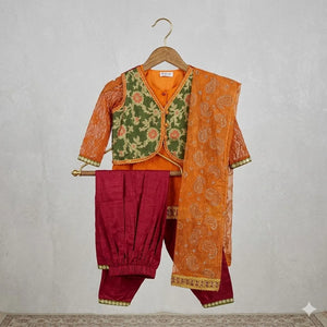 Kurta Patiala Jacket Dupatta Set