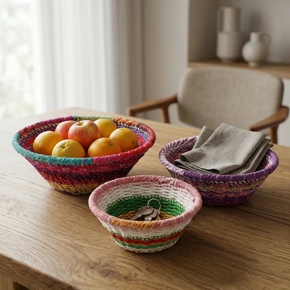 Round Cotton Basket Set