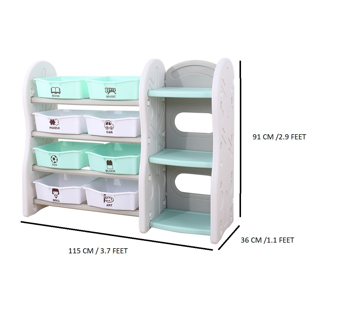 Basket Shelf Rack Green (Medium)