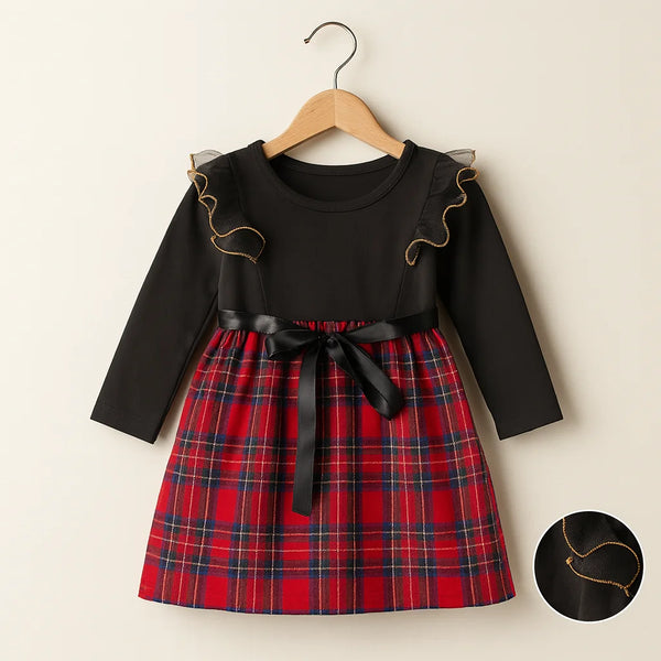 Black Red Knee Length Dress 4-5 Years