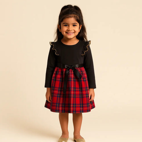 Crimson Check Frock