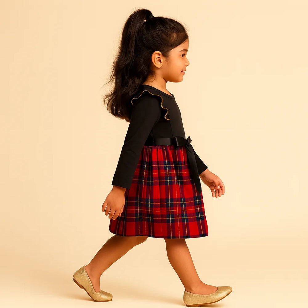 Crimson Check Frock