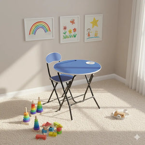 Round Foldable Desk & Chair Set
