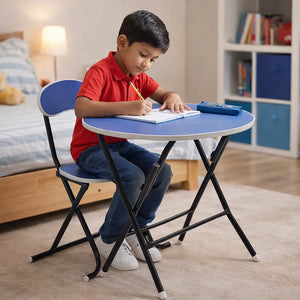 Round Foldable Desk & Chair Set