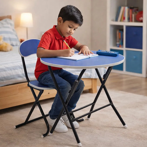 Round Foldable Desk & Chair Set