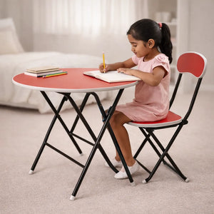 Round Foldable Desk & Chair Set
