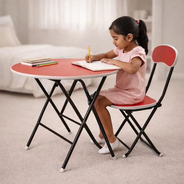 Round Foldable Desk & Chair Set