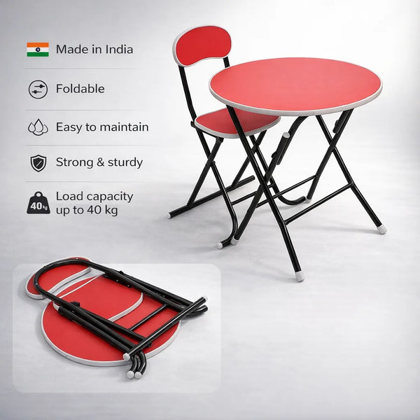 Round Foldable Desk & Chair Set