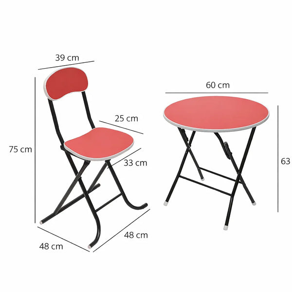 Round Foldable Desk & Chair Set