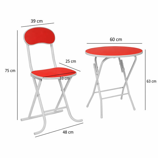 Round Foldable Desk & Chair Set