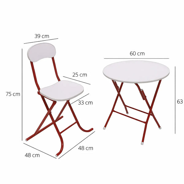 Round Foldable Desk & Chair Set