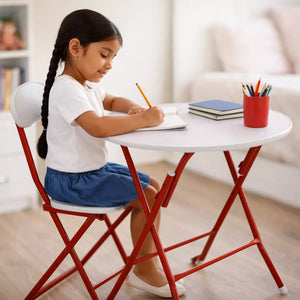 Round Foldable Desk & Chair Set