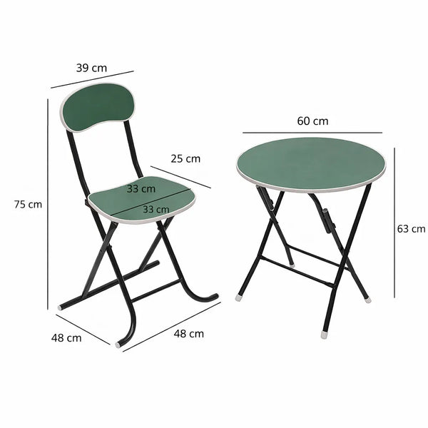 Round Foldable Desk & Chair Set