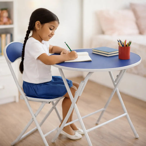 Round Foldable Desk & Chair Set
