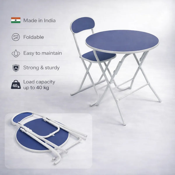 Round Foldable Desk & Chair Set