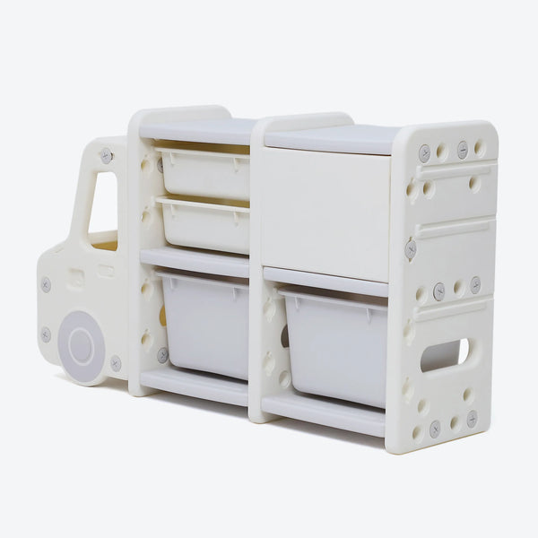 Storage Rack with Plastic Baskets