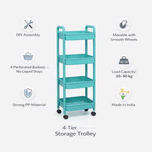 Sleek Storage 4-Layer Trolley