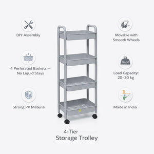 Sleek Storage 4-Layer Trolley