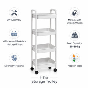 Sleek Storage 4-Layer Trolley
