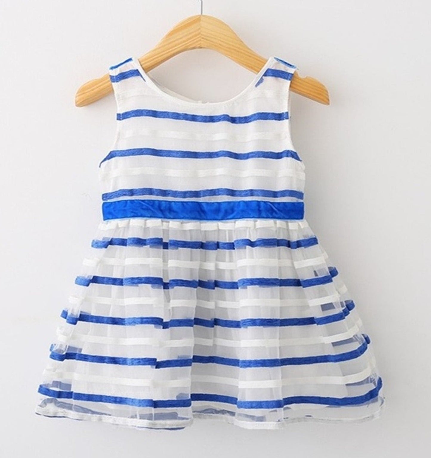 Neon Blue Cotton Party Dress 5-6 Years