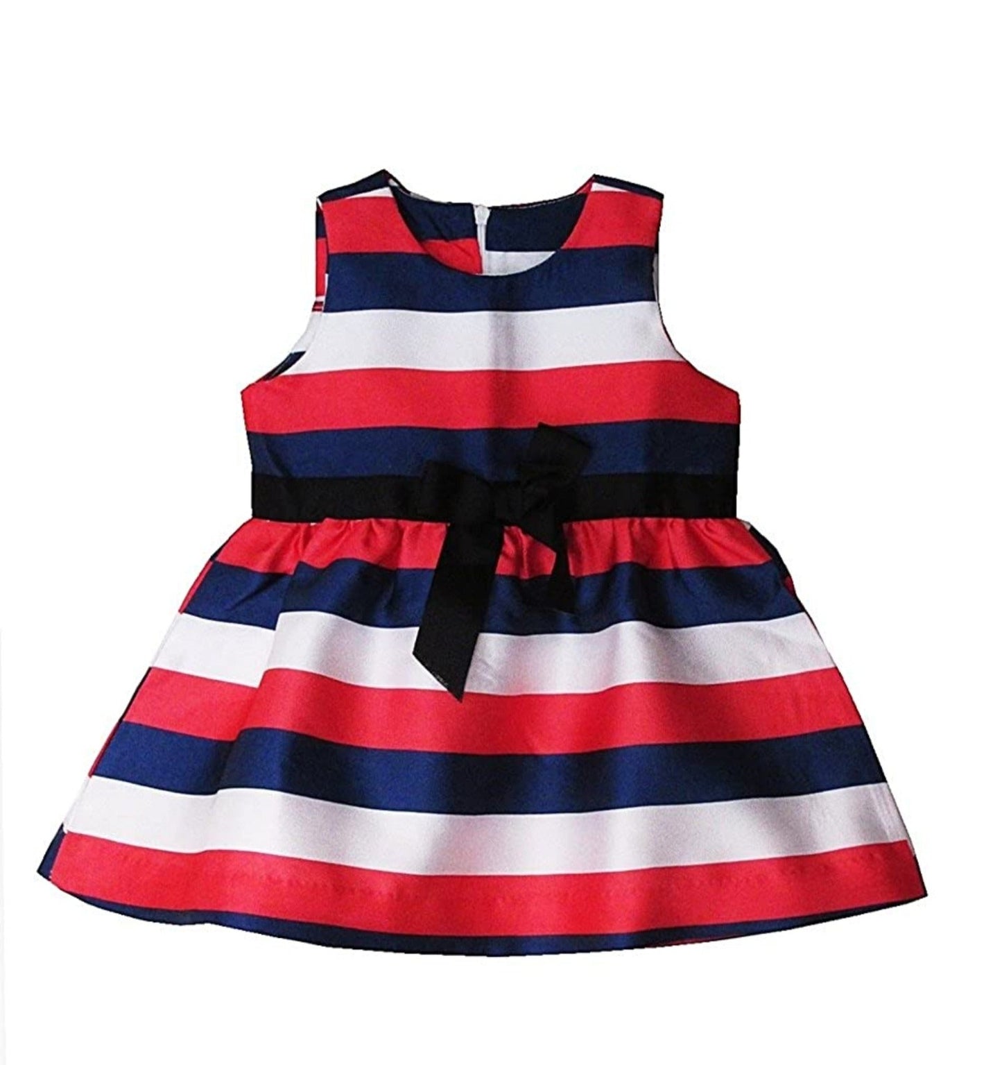 Red Blue Striped Bow Frock 18-24 Months