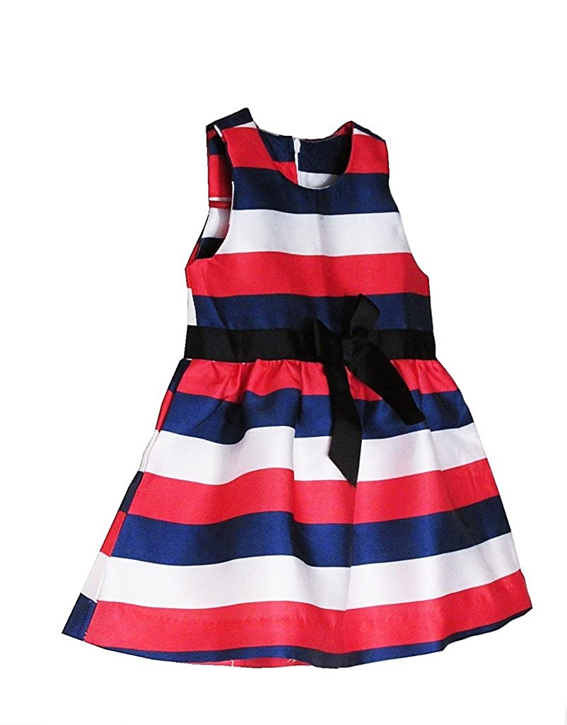 Red Blue Striped Dress Frock 4-5 Years