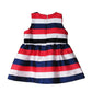 Red Blue Striped Bow Frock 18-24 Months