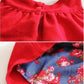Red Flower Party Woolen Winter Dress 5-6 Years