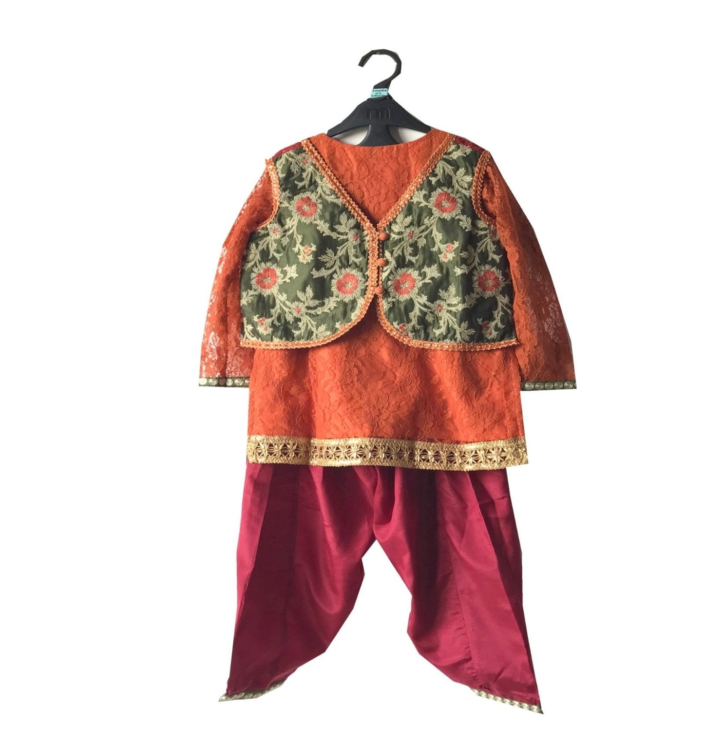 Red Girl's Cotton Salwar Suit 6-7 Years