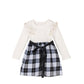 White Black Dress Plaids Cotton Frills 2-6 Years