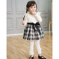White Black Dress Plaids Cotton Frills 2-6 Years