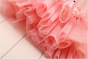 White Pink Dress Cotton Frills 4-5 Years